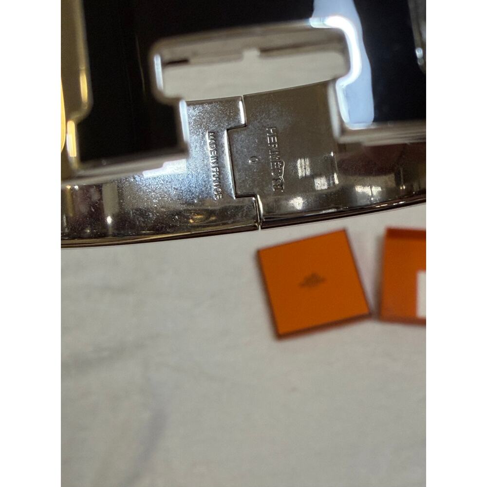 Hermes Clic Clac H Bracelet Black and Silver - Picture 5 of 10